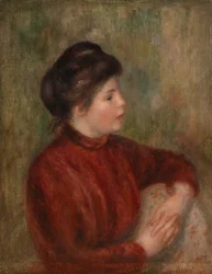 Femme appuyée sur une chaise