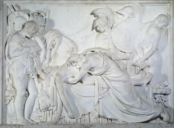 Évandre pleurant la mort de Pallas (bas-relief en marbre)