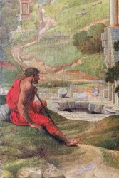 Paysage avec des ruines anciennes