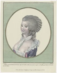 Galerie des Modes et Costumes Français, 1781, oo 221 : Coiffure nommée à la Levit