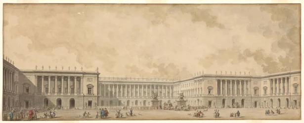 Premier projet de reconstruction du Palais de Versailles présenté au roi Louis XVI, vers 1785