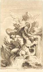 Deux tritons et un cygne, en ou après 1736