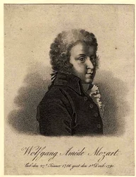 Portrait du compositeur Wolfgang Amadeus Mozart 1756-1791, après 1824