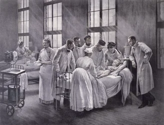 Le croup guéri par le docteur Roux, gravé par E. Buval