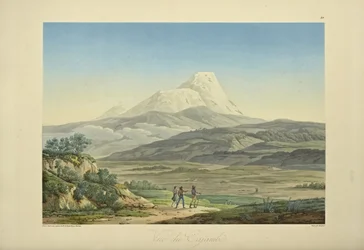 Vue de Cajambe, gravé par Bouquet, illustration de 
