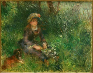 Aline Charigot avec un chien