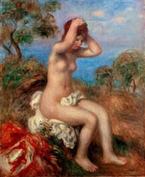 Jeune fille se baignant
