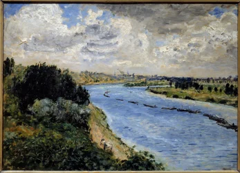 Barge sur la Seine. Peinture de Pierre Auguste Renoir (1841-1919)