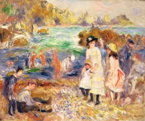Scène de plage, Guernesey (Enfants au bord de la mer à Guernesey) 1883