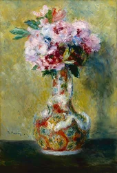 Bouquet de fleurs au vase japonais