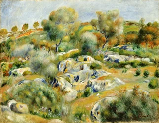 Paysage de Bretagne avec arbres et rochers