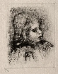 Claude Renoir, de trois-quarts à droite, 1908