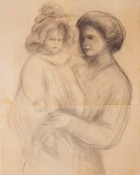 Claude Renoir dans les bras de sa Nurse, Renée Jolivet, 1903