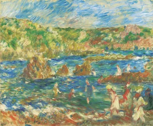 Enfants sur la plage de Guernesey, vers 1883