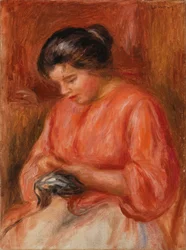 Femme reprisant