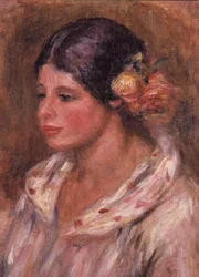 Fille avec des roses dans les cheveux
