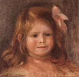 Fille avec un ruban rose