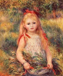 Fille avec une gerbe de blé par Pierre-Auguste Renoir