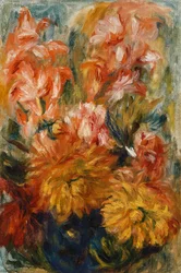 Glaïeuls dans un Vase Bleu