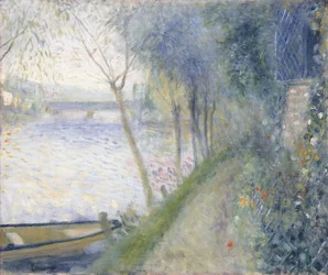 Paysage au bord de la Seine avec le pont d