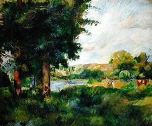 Paysage en Île-de-France, ou Paysage avec grands arbres