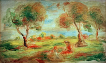 Paysage près de Cagnes-sur-Mer, avec des gens