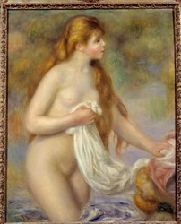 Baigneuse aux cheveux longs
