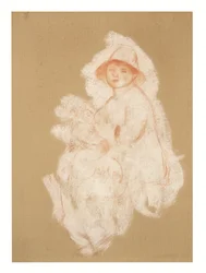 Mère et enfant (maternité) (sanguine et craie blanche sur papier posé sur toile)