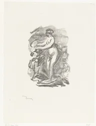 Femme nue debout à côté d