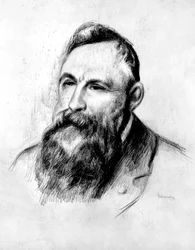 Portrait du sculpteur français Auguste Rodin, vers 1914