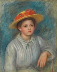 Portrait de femme au chapeau fleuri, vers 1890