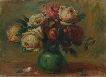 Roses dans un vase, vers 1890
