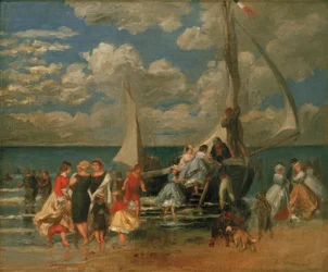 Réunion autour d’un bateau