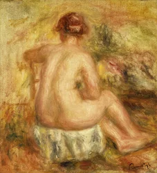 Nu féminin assis, vu de dos, 1917