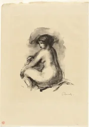 Étude de femme nue assise