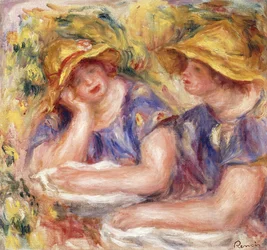 Deux femmes en robes bleues