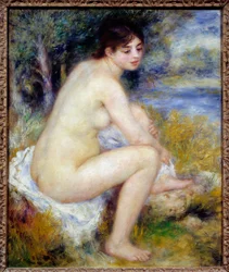 Femme nue dans un paysage, tableau de Pierre Auguste Renoir (1841-1919), 1883, Sun. 0,65 x 0,54 m, Paris, musée de l