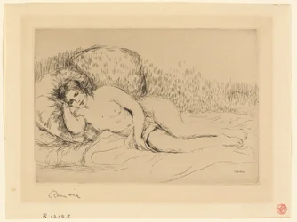 Femme allongée, à gauche