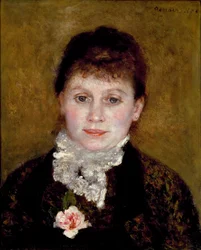 Femme avec un col blanc. Portrait d