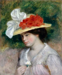 Femme au chapeau fleuri, 1889