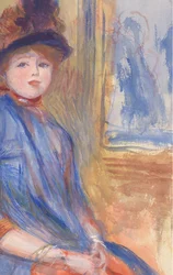 Jeune fille en robe bleue