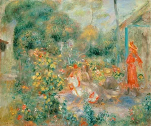 Jeunes filles dans le jardin à Montmartre
