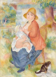 Jeune femme allaitant son enfant - Madame Renoir et son fils Pierre