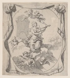 Sainte Cécile sur des nuages soutenue par des anges, 1696