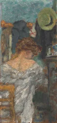 Femme assise, de dos