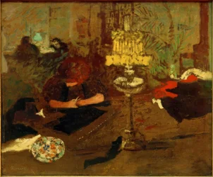 Jeune femme à la lampe