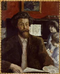 Compositeur Claude Terrasse avec ses fils Jean et Charles