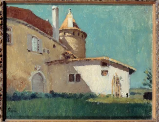 Le château de Virieu ou maison à la Tourelle. Peinture par Pierre Bonnard (1867-1947) 1888. Collection privée
