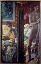 Homme et femme. Un couple nu dans une chambre à coucher