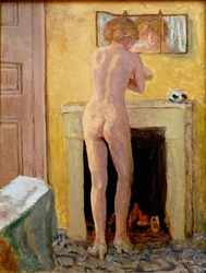 Nu debout à sa toilette